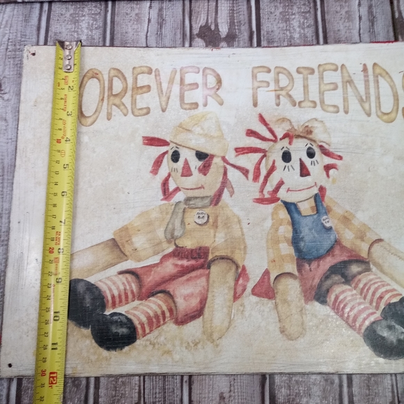 Vintage Raggedy Ann & Andy 1998 Metal Sign Retro Throwback Kids Room Decor *WEAR - Picture 9 of 9
